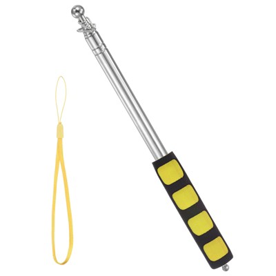Unique Bargains Telescopic Handheld Stainless Steel Anti-Slip Grip Flag Poles 1 Pc