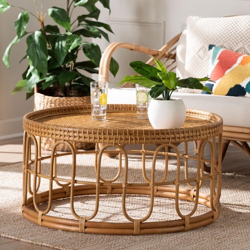 Bali Pari Phoenix Modern Bohemian Light Honey Rattan Coffee Table Target