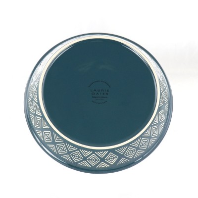 Deep Blue 10-Inch Hand Painted Stoneware Pie Dish