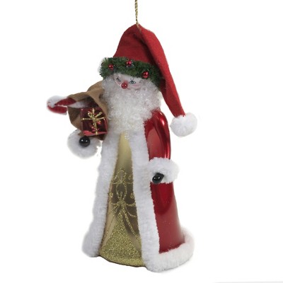 Italian Ornaments 7.25" Santa With Beige Santa Sack Ornament Traditional Christmas  -  Tree Ornaments