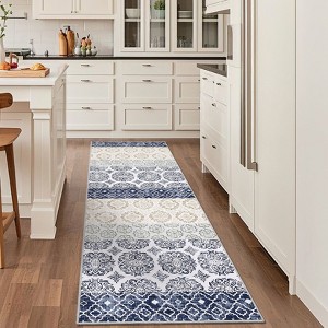 Machine Washable Rug Runner 2x6 Non Slip Rug for Hallways Floral Kitchen Mats Stain Resistant Ultra-Thin Long Floor Carpet for Entryway Bedroom - 1 of 4