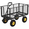 1100 Lbs Steel Garden Cart, Heavy Duty Metal Garden Wagon with 10" Wheels, All-Terrain Wagon with 180° Rotating Handle & Removable Sides - 2 of 4