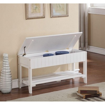 NicBex 35.5" Solid Wood Shoe Bench with Storage,Entryway Storage Bench with Slatted Design,Multi-Functional Shoe Rack for Entryway