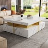 Modern White Square Storage Coffee Table with 4 Drawers - 2 of 4