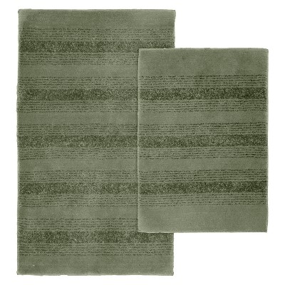 2pc Essence Washable Nylon Bath Rug Set Deep Fern - Garland