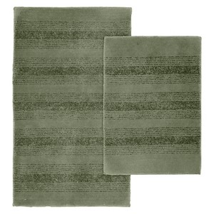 2pc Essence Washable Nylon Bath Rug Set Deep Fern - Garland - 1 of 4