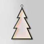 17" LED Black Metal Neon Style Tree Christmas Novelty Silhouette Light Warm White - Wondershop™
