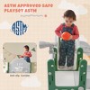 VYNXARIA 7-in-1 Green Spaceship Play Set for Kids: Double Slide, Arch Tunnel, Ring Toss, Basketball Hoop, Climbing Area - 3 of 4