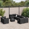 vidaXL Patio Sofa Set with Cushions Lounge Setting Outdoor Furniture Poly Rattan - Black - 2 of 4