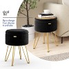 StorageBud Round Ottoman with Storage, Textured Velvet Storage Ottoman, Modern Foot Stool for Living Room and Bedroom - 4 of 4