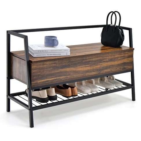 Entryway Storage Shoe Bench with 1 Storage Drawer and 3 Open Compartments -  Costway