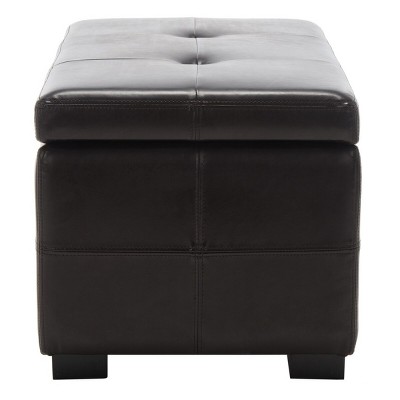 Maiden Black Faux Leather Tufted Storage Bench