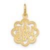Black Bow Jewelry 14k Yellow Gold I love Cats Scalloped Edge Charm or Pendant - 3 of 4