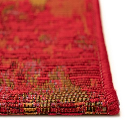Saffron Red and Gold Flat Woven Indoor/Outdoor Rug