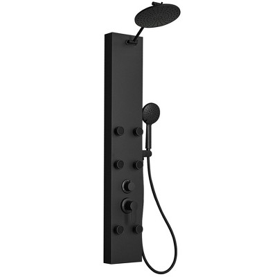 BWE 6-Jet Rainfall Shower Tower Shower Panel System with Waterfall Shower Head and Shower Wand