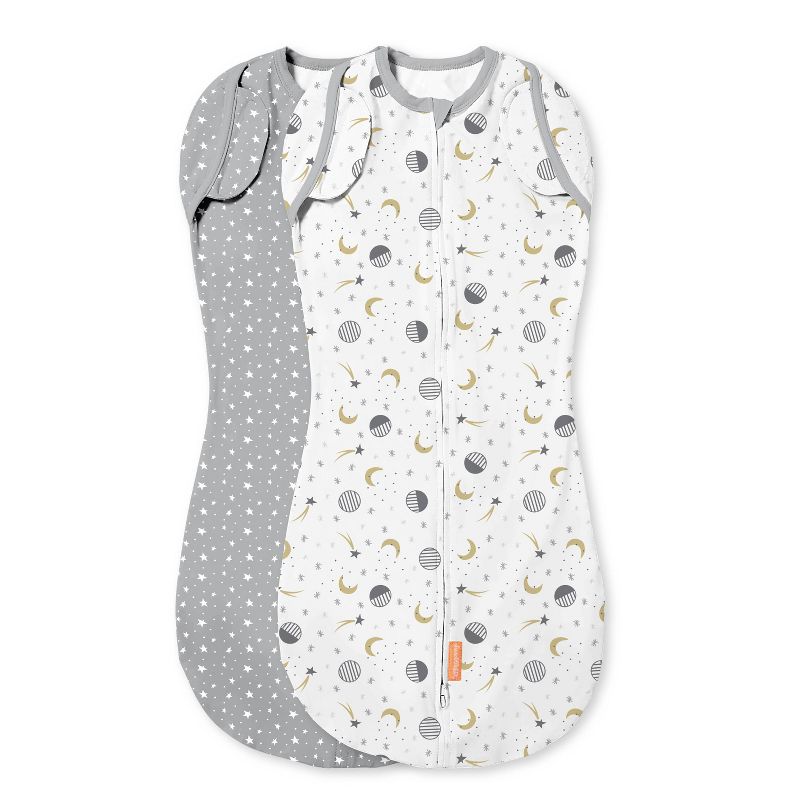 SwaddleMe Arms Free Convertible Pod Swaddle Wrap - Lucky Star 4-6M 2pk, 1 of 13