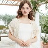 Anna-Kaci Women's Crochet Floral Lace Short Sleeve Cropped Shrug - 3 of 4