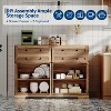 Farmhouse 55" Large Sideboard Buffet Cabinet,4 Drawers and 4 Doors, Kitchen Storage Cabinet with Adjustable Shelf,for Living Room,Dark Brown - 4 of 4