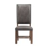 Set of 2 Hayward Tall Back Side Chair Set Walnut - Picket House Furnishings: Rubberwood Frame, Faux Leather - 3 of 4