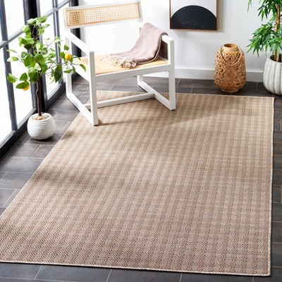 Hampton Square Brown & Ivory Hand-Knotted Wool Blend Area Rug