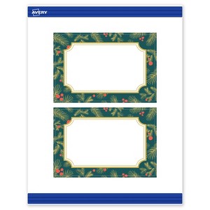 Avery Postcards, 4" x 6", Gold-Teal Berries, Matte, 20ct - 1 of 4