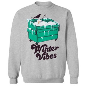 Rerun Island Men's Winter Vibes Long Sleeve Graphic Cotton Sweatshirt - 1 of 1