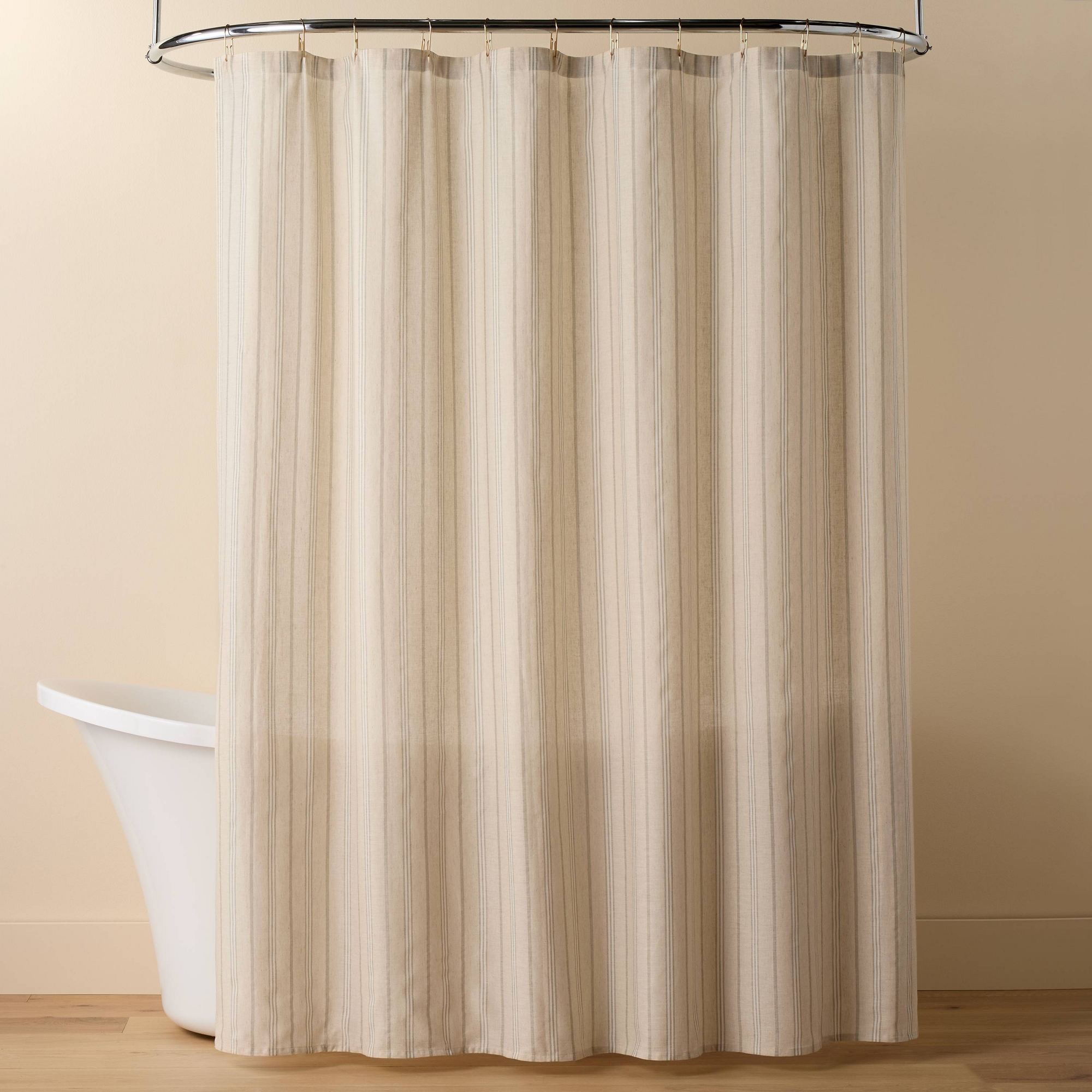Vertical Striped Shower Curtain Green/Cream - Hearth & Hand™ with Magnolia