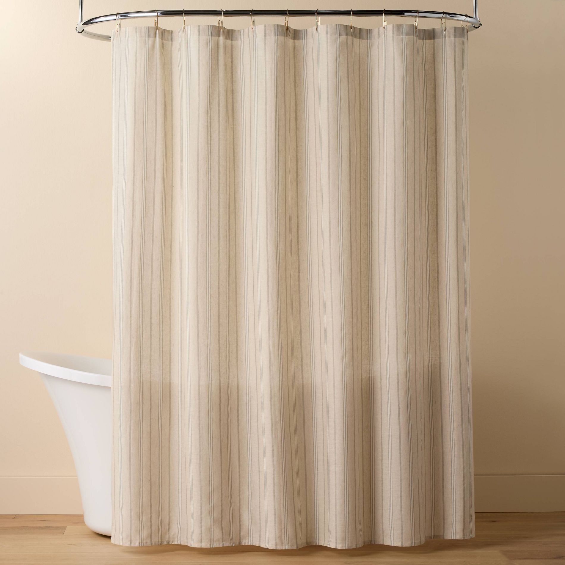 Vertical Stripe Shower Curtain Green/Cream - Hearth & Hand™ with Magnolia