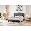 coucheta Soft Velvet Upholstered Platform Bed Frame with Wingback Headboard and Button Tufted Design, Wood Slat Support, No Box Spring Needed - 4 of 4