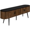 Monarch Specialties Tv Stand 72 Inch Console Media Entertainment Center Storage Cabinet Walnut Laminate Black Laminate Contemporary Mid Century - 2 of 3