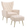 CAVINAS Modern Accent Chair with Ottoman,Comy Sitting Chair with Matching Footstool,Plush Armchair Set for Living Room,Bedroom,Office - 2 of 4