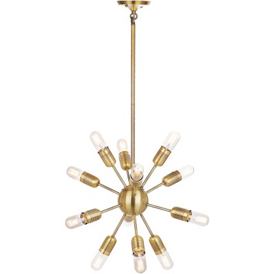 Gold Sputnik 12-Light Glass Chandelier