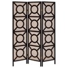 Vynxaria Tan and Cappuccino Circle Pattern 3-Panel Folding Screen - 2 of 4