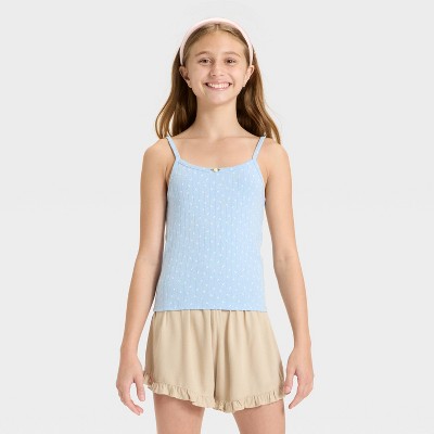 Girls' Pointelle Strappy Cami - art class™