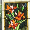 Chloe Lighting Orange Lily Floral Stained Glass Vertical Hanging Window Panel 24" Tall - 3 of 4