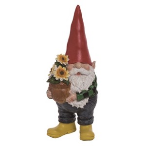 Transpac Resin 12" Multicolor Spring Garden Gnome Figurine - 1 of 2