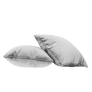 Factory Direct Partners Kids' Novelty Soft Density 18"x18" Microfiber Pillow with Piping Sterling Gray - 1 of 4