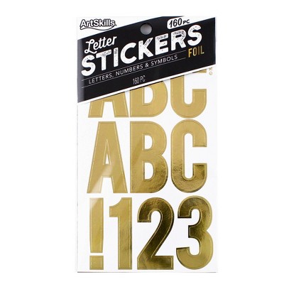 ArtSkills 160ct Peel & Stick Foil Letters/Numbers/Symbols - Gold Metallic