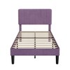 VECELO Velvet Upholstered Platform Bed Frame with Adjustable Headboard, Sturdy Wood Slat Support, No Box Spring Required - 2 of 4