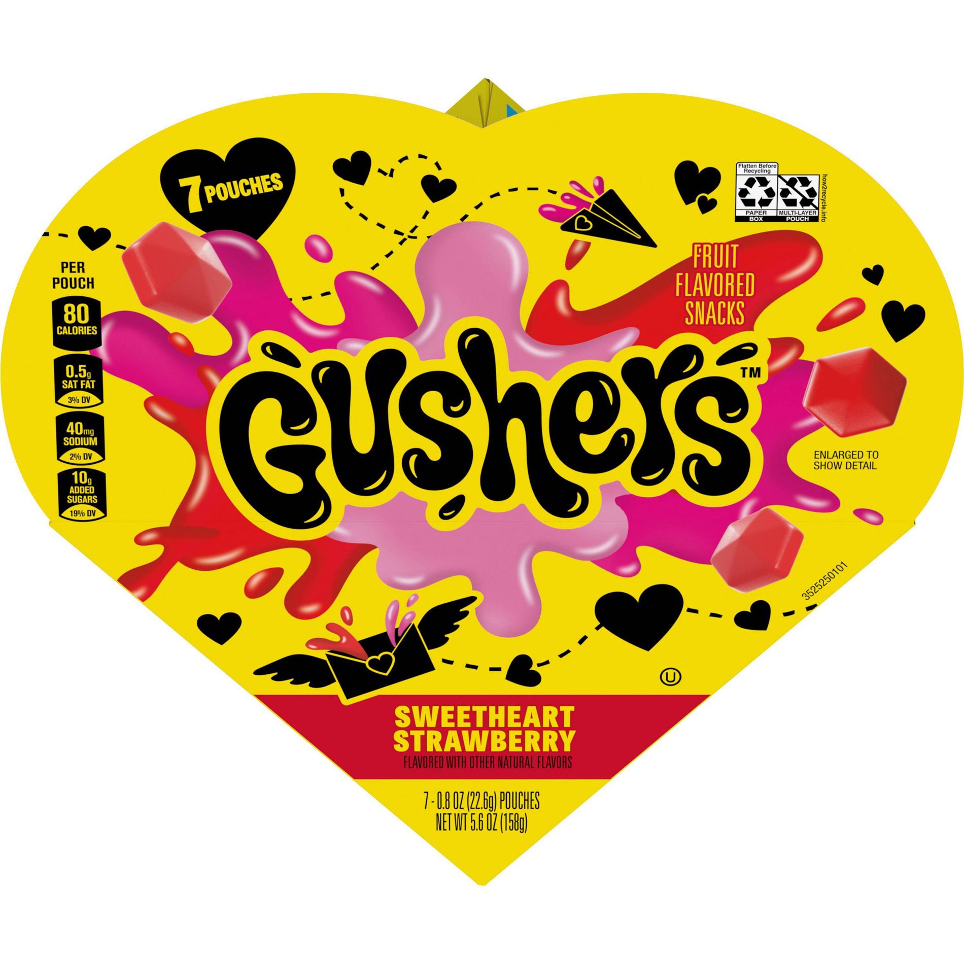 Valentines Gushers Fruit Snacks Heart Box - 5.6oz
