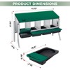Chicken Nesting Box, 3 Compartment Roll Away Design for High-Volume Egg Collection and Easy Wall Mounting with Metal Legs - 2 of 4