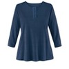 Collections Etc 3/4 Sleeve Scoop Neckline Knit Henley Top - 3 of 4