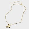 14K Gold Dipped Cubic Zirconia Puffy Heart Charm Initial Necklace - A New Day™ Gold - 2 of 4