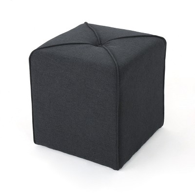 VYNXARIA Dark Charcoal Cube Ottomans and Benches - 16.50 Inches Wide, Versatile Seating Solution