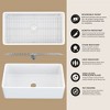 30 in. TUKTUK Farmhouse Kitchen Sink Single Bowl Undermount Fireclay Sink Apron-Front Sink in White with Bottom Grid, Strainer - 4 of 4