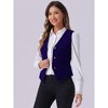 INSPIRE CHIC Women's Steampunk Velvet Sleeveless Button-Down V-Neck Suit Vest - 3 of 4