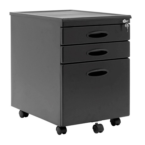 Calico Designs Home Office Furniture Storage 3 Drawer Mobile File Cabinet Black Target