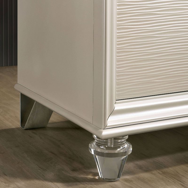 Fosset 6 Drawer Acrylic Legs Dresser Pearl White - HOMES: Inside + Out, 4 of 5