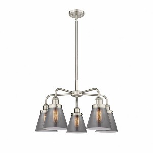 Cone - 5 Light Stem Hung Chandelier In Art Deco Style-14.75 Inches Tall and 24.25 Inches Wide - 1 of 1