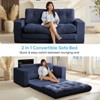 Mjkone 71'' 2-in-1 Convertible Futon Sofa Bed, Corded Fabric Foldable Tufted Buttons Loveseat Sleeper Sofa,Space-Saving - 2 of 4
